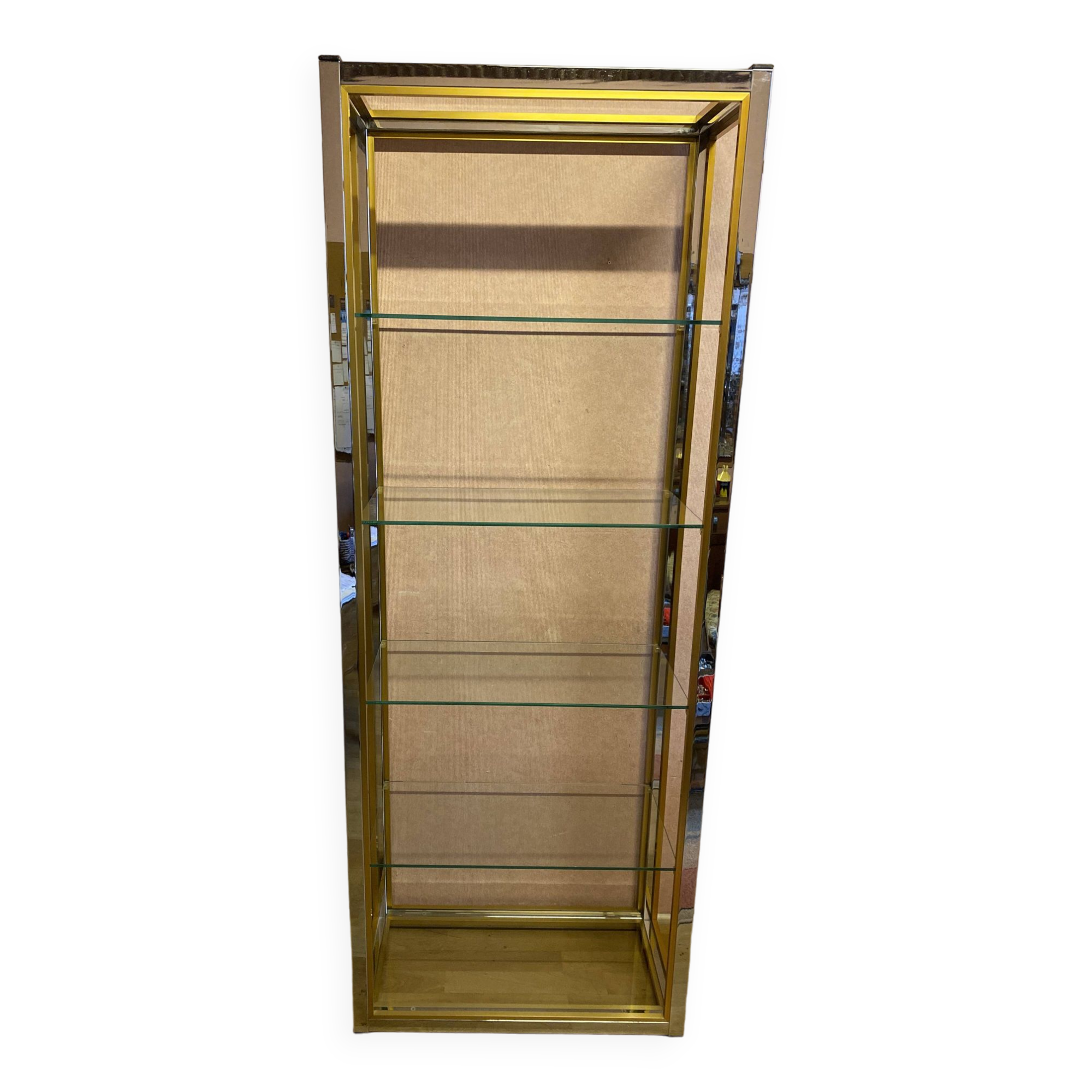 Silver and gold metal shelf, from the 80s.