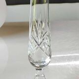 Crystal soliflore vase. Crisscross/leafy patterns. High 24 cm