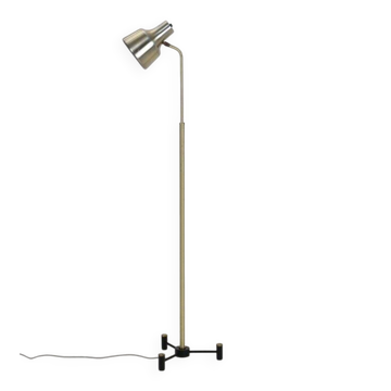 Dansa lamp / C. V. Østergaard floor lamp / reading lamp with "rocket" base / 1960s / 1970s / brass / Danish modern design