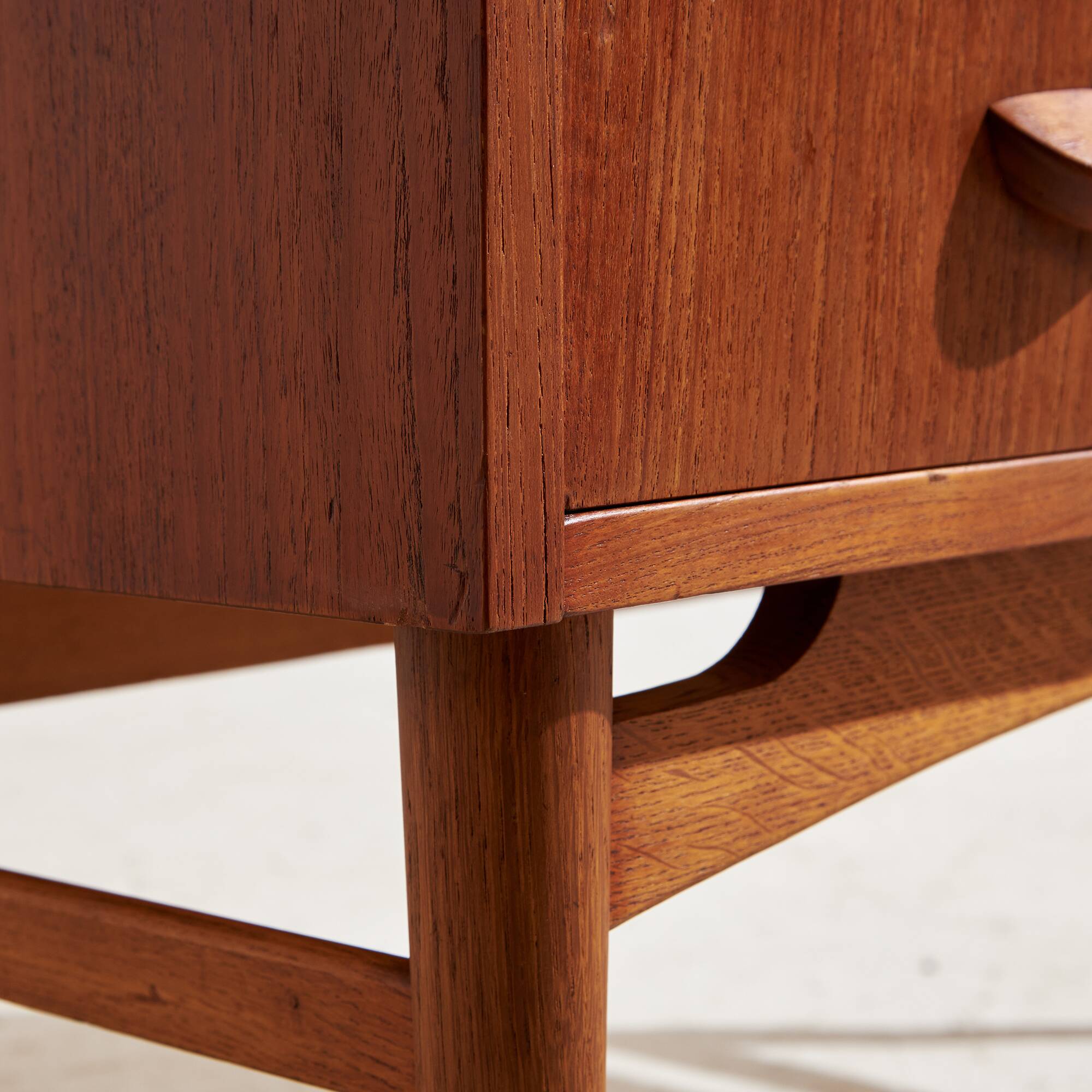 Restored teak bureau desk