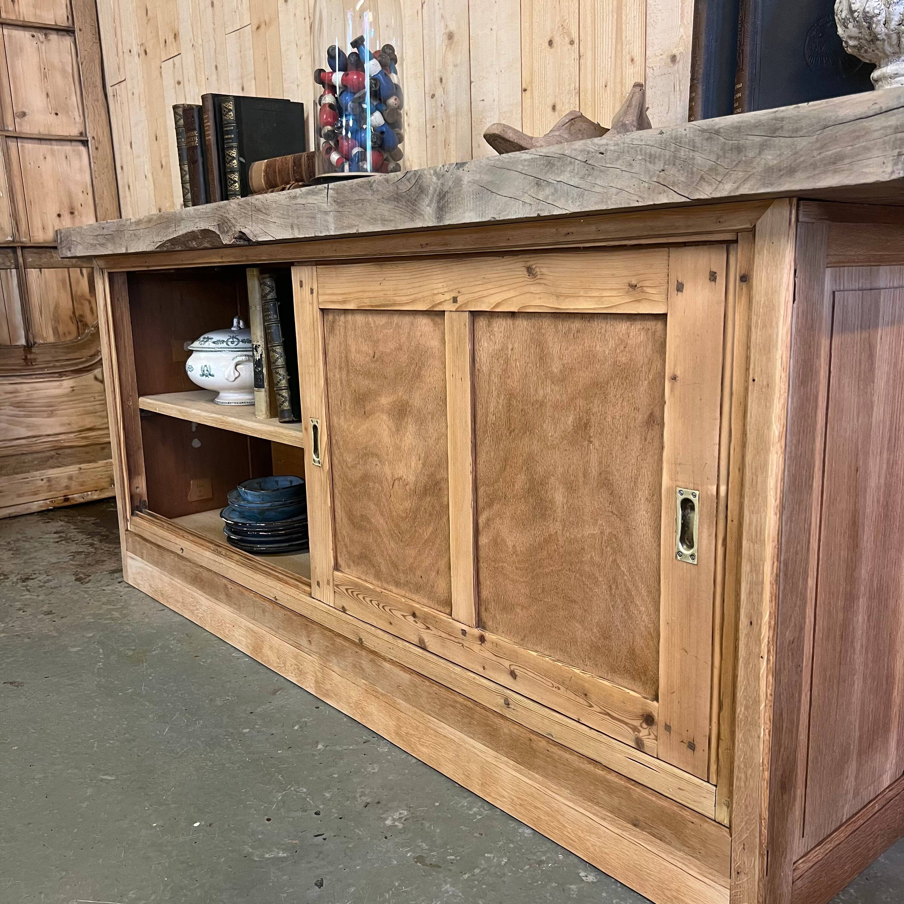 Workbench with sliding doors