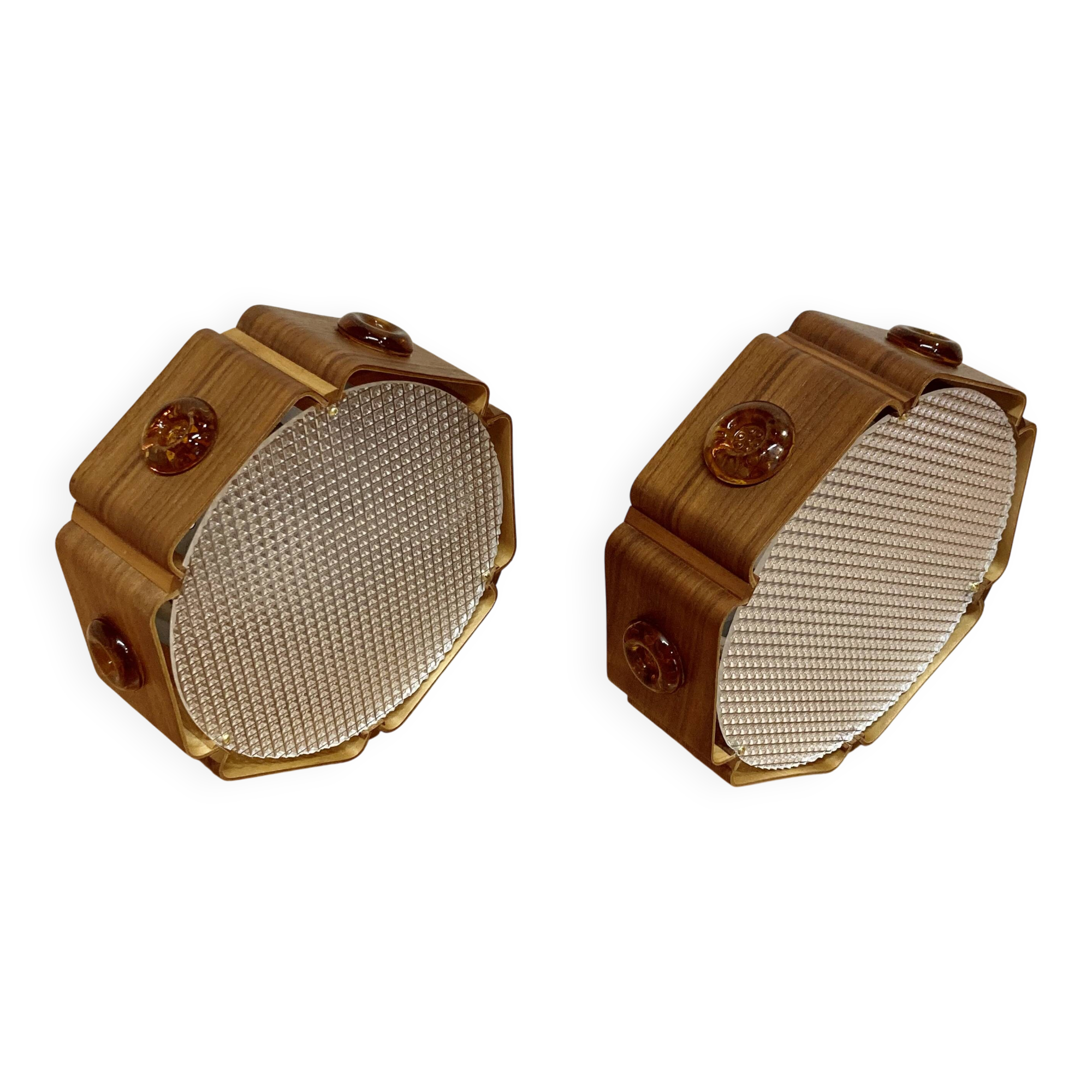 Pair of wall lights 1950 scandinavian design.