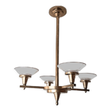 Chandelier Art Deco geometric shape, vintage c 1935