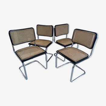 Suite of 4 chairs Cesca B32 by Marcel Breuer vintage 90