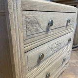 Oak airbrushed chest of drawers – 1930s – 3 drawers