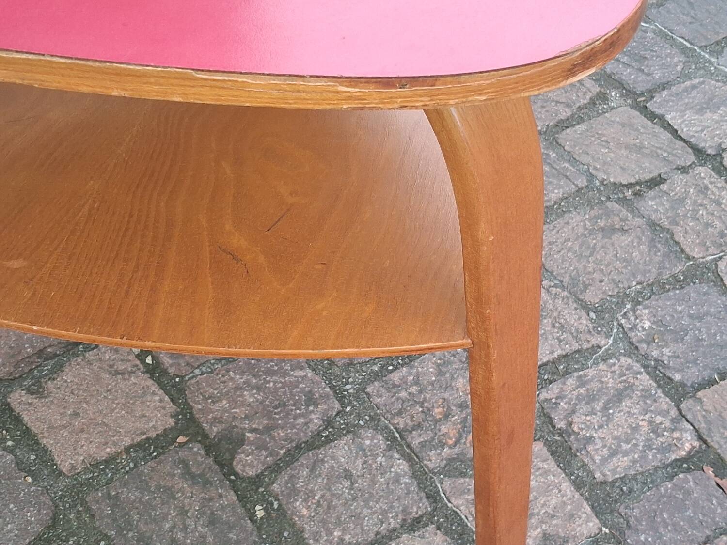 Hugues Steiner Bow Wood double-tiered tripod coffee table