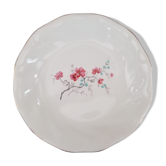 Round hollow dish in Salins earthenware, France, 2nd Polynesia model