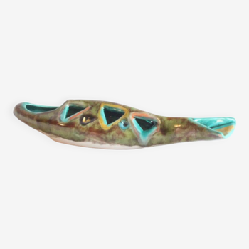 Bol en céramique en forme de poisson par Elio Schiavon, Italie années 1950