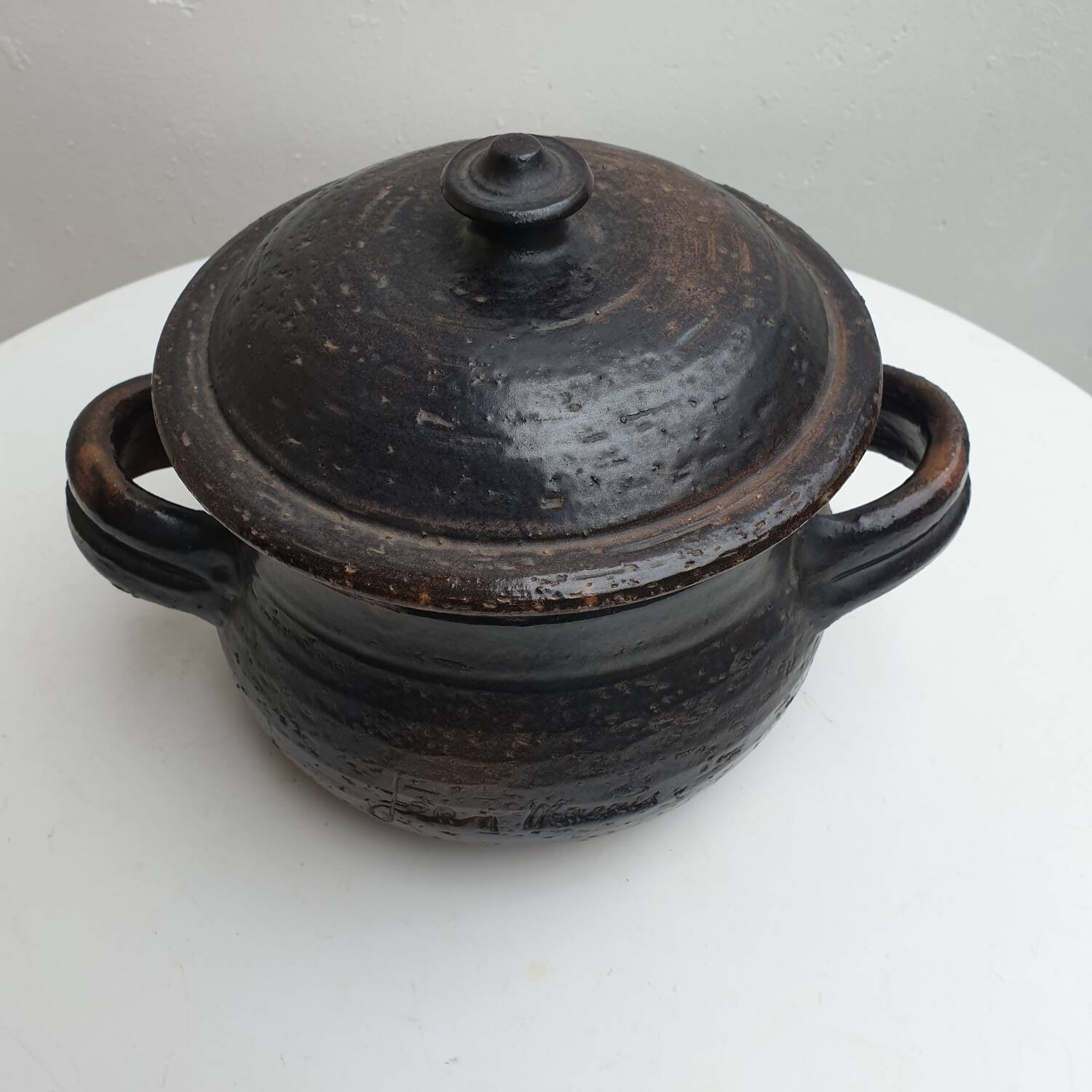 Ceramic by Jean Marais Marmite Covered pot Vallauris 1960s 1970s