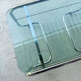 70s chrome and glass tubular frame coffee table