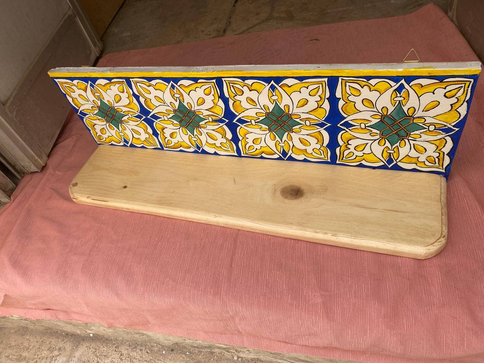 Hand-painted wall shelf