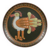 Assiette murale en céramique allemande vintage avec motif d'oiseau de Keramik Manufaktur Kupfermühle, années 1970