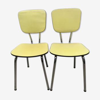 Pair of Formica textile chairs