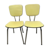 Pair of Formica textile chairs