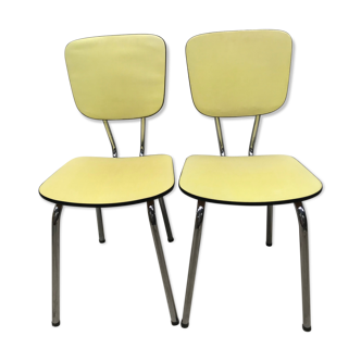 Pair of Formica textile chairs