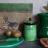 Sugar pot Vintage handmade varnishing pottery