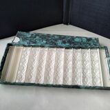 Box of 9 knife holders in Hungarian crystal, ruler shape