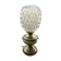 Lampe à poser avec globe en verre ciselé.