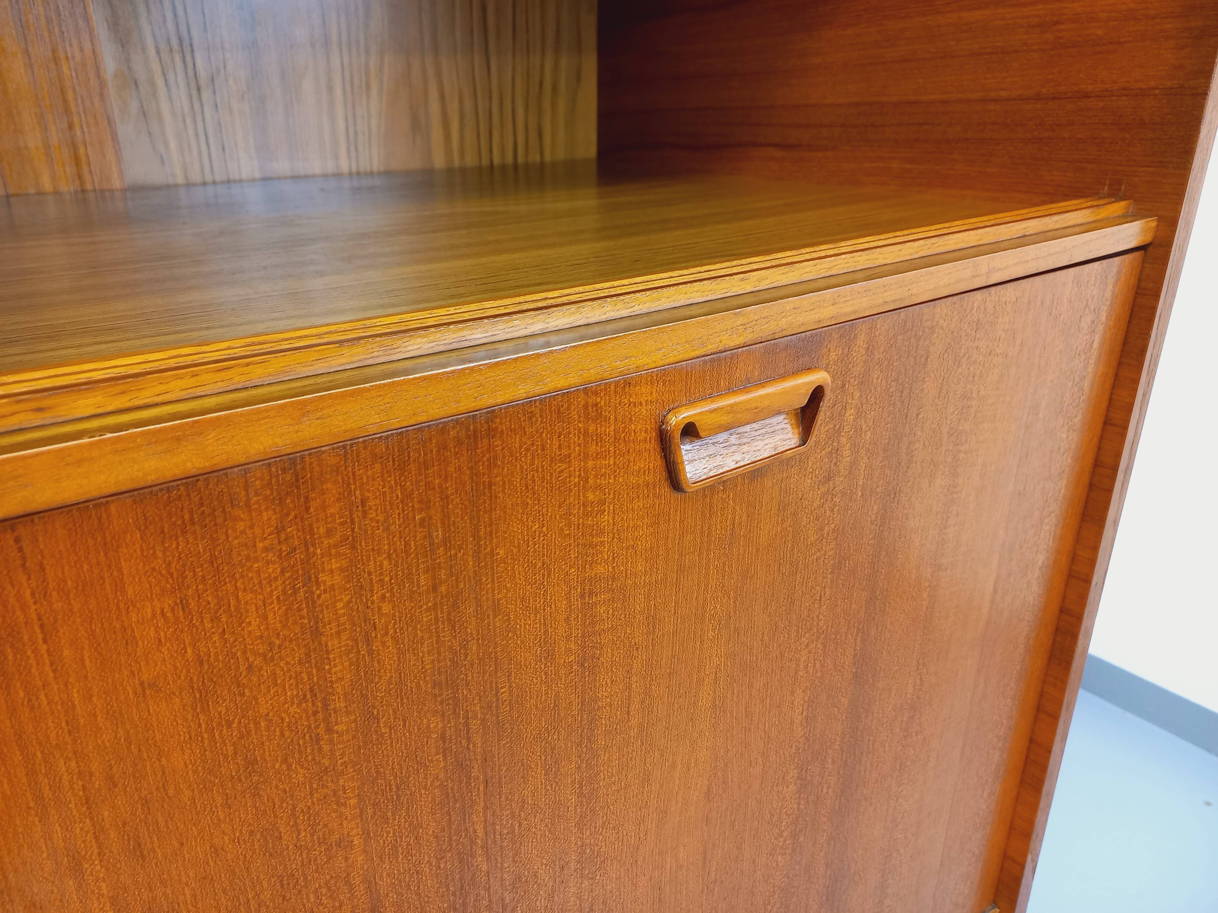 Vintage Scandinavian-style teak secretary cabinet