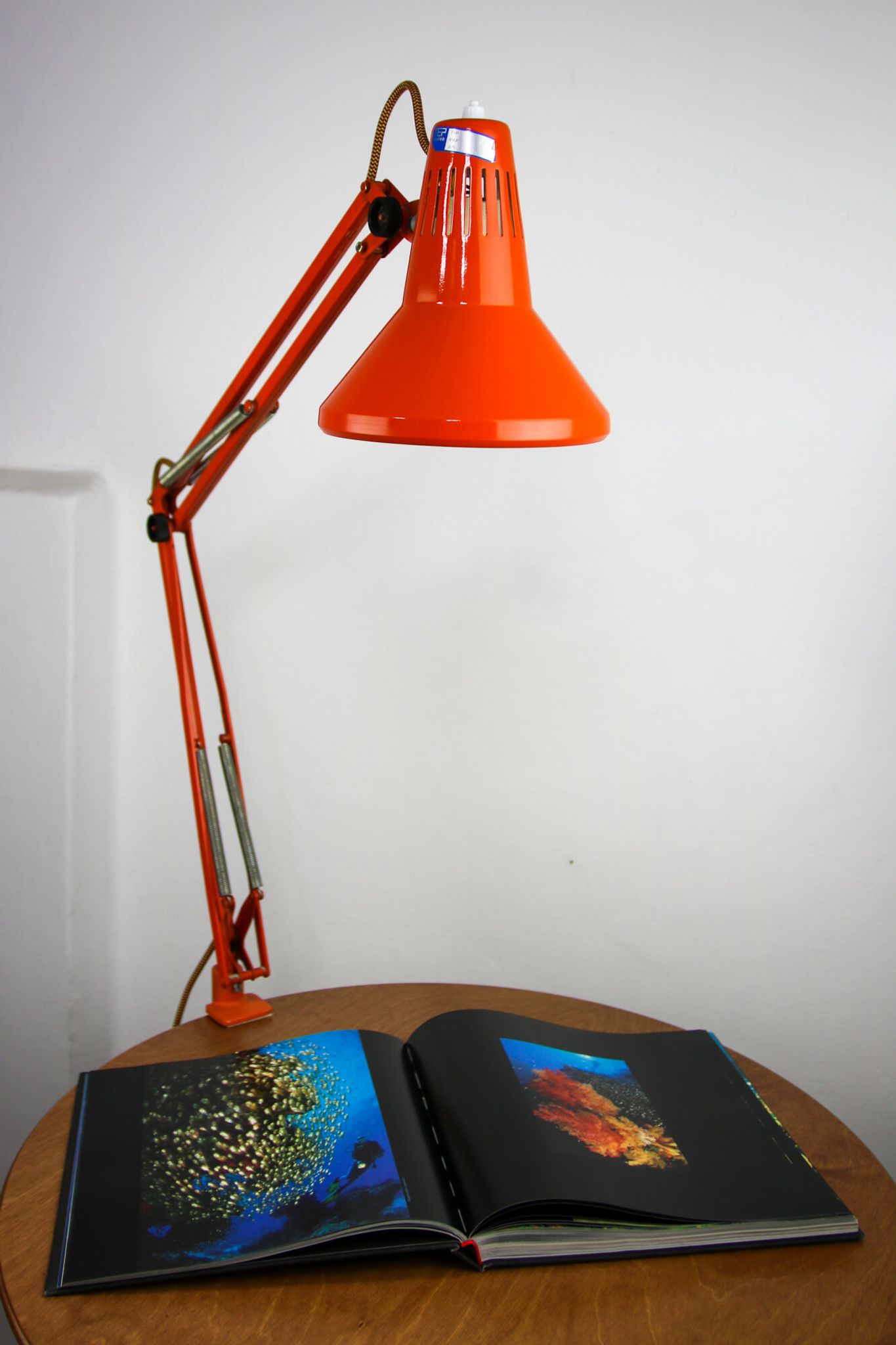 Lampe de Table Achitect Réglable Orange par Tep, années 1970