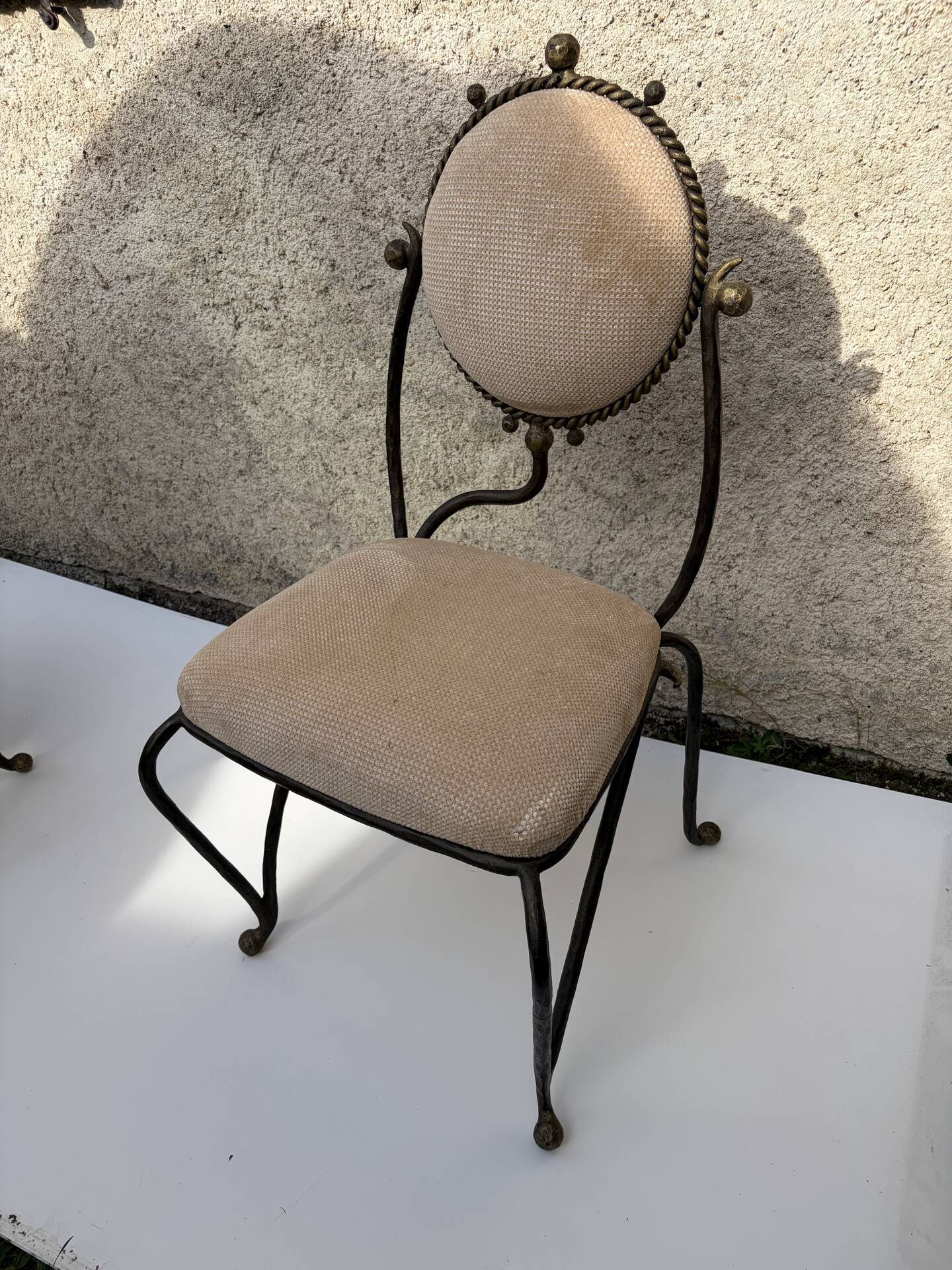 Vintage wrought iron chair design 80s/90s