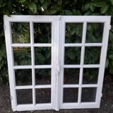 Fenêtre chêne H96,4xL95,8cm ancienne petits carreaux