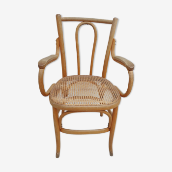 Michael Thonet armchair in curved wood and canework 1930