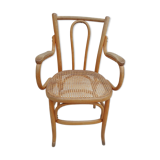 Michael Thonet armchair in curved wood and canework 1930