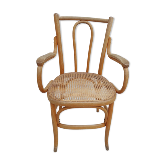 Fauteuil Michael Thonet en bois courbé et cannage 1930