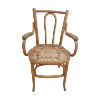 Michael Thonet armchair in curved wood and canework 1930