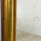 19th century mercury mirror with wooden frame and gilded stucco