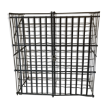 wine in metal cage wine cellar