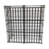 wine in metal cage wine cellar