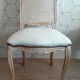Set of 4 dining chairs in white ceruse wood Louis XV style