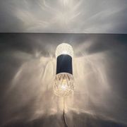 Mid-century double-headed glass and metal wall sconce, 1960, Italy