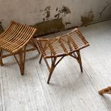 Set 3 rattan stools