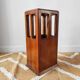 Vintage brutalist umbrella stand made of solid wood.