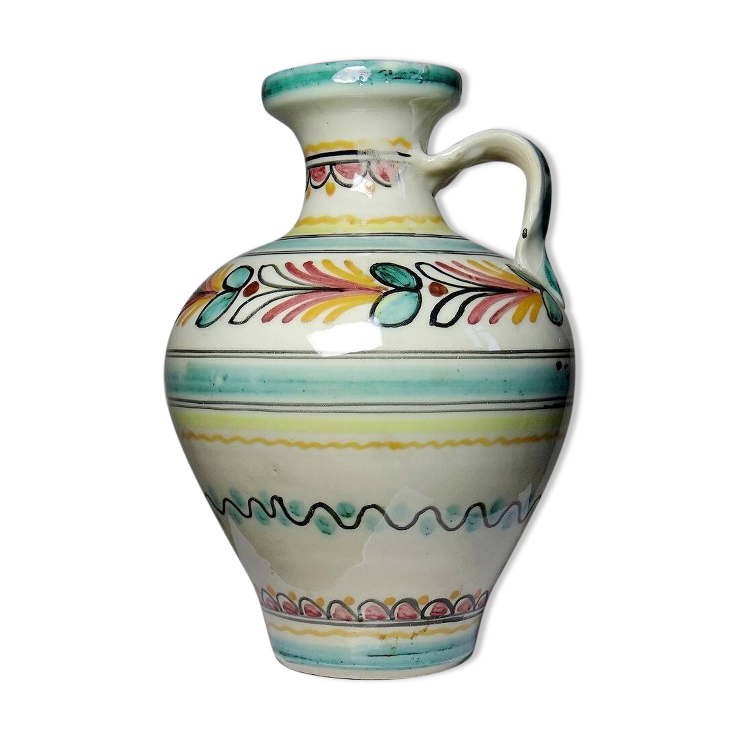 Vintage handmade ceramic jug Pont De l'Archevêque