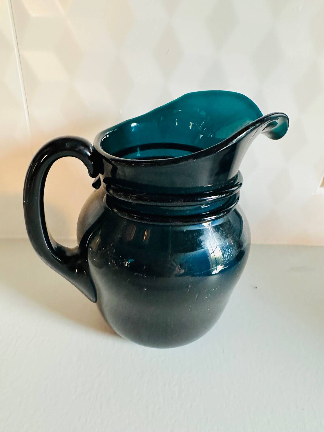 Vintage turquoise blue carafe