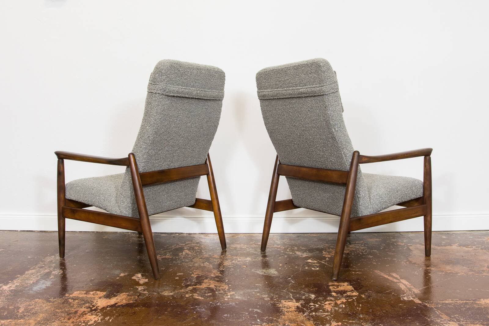 Pair of Mid-Century High Back Armchairs, Edmund Homa, GFM, Poland, 1960s,