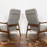 Pair of Mid-Century High Back Armchairs, Edmund Homa, GFM, Poland, 1960s,
