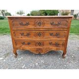 19th century walnut chest of drawers with 3 drawers