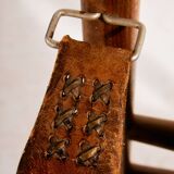 Hungarian calf leather lounge chair and ottoman, set of 2