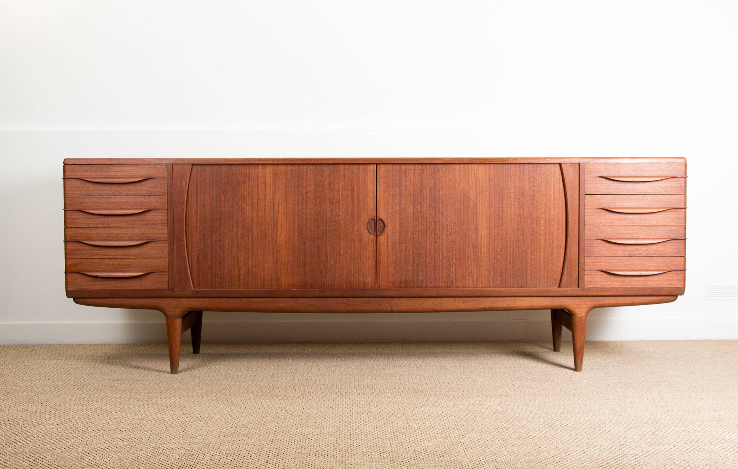 Large Danish sideboard in teak model U15 by Johannes Andersen for Uldum.