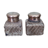 Lot de deux encriers en cristal