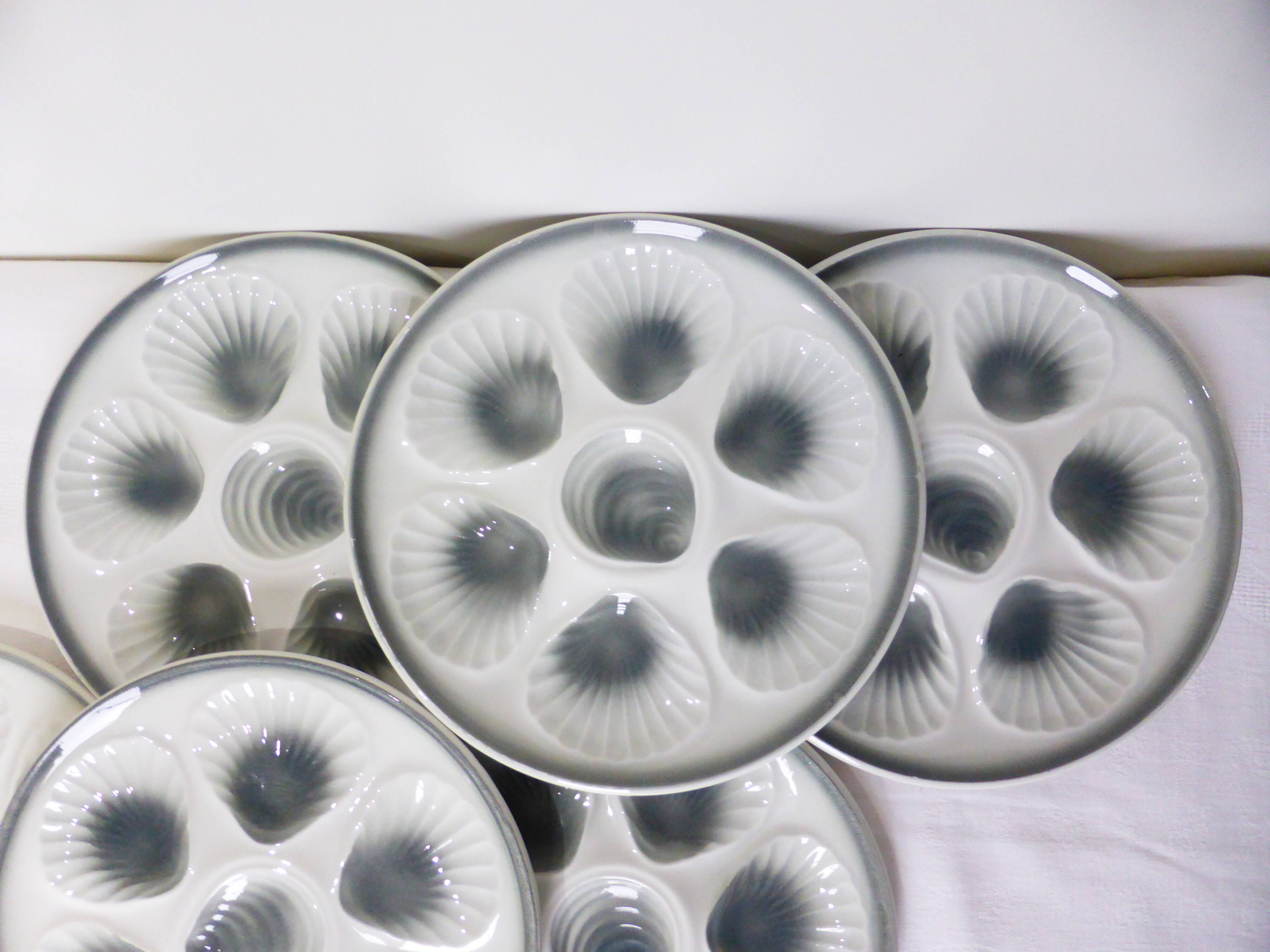 6 oyster plates Moulin des Loups and Orchies 210371