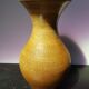 Vase ancien grès marron beige décor ciselé col corolle déco vintage