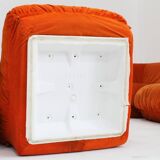 Airborne sectional sofa 'Patate' in orange corduroy, set of 7