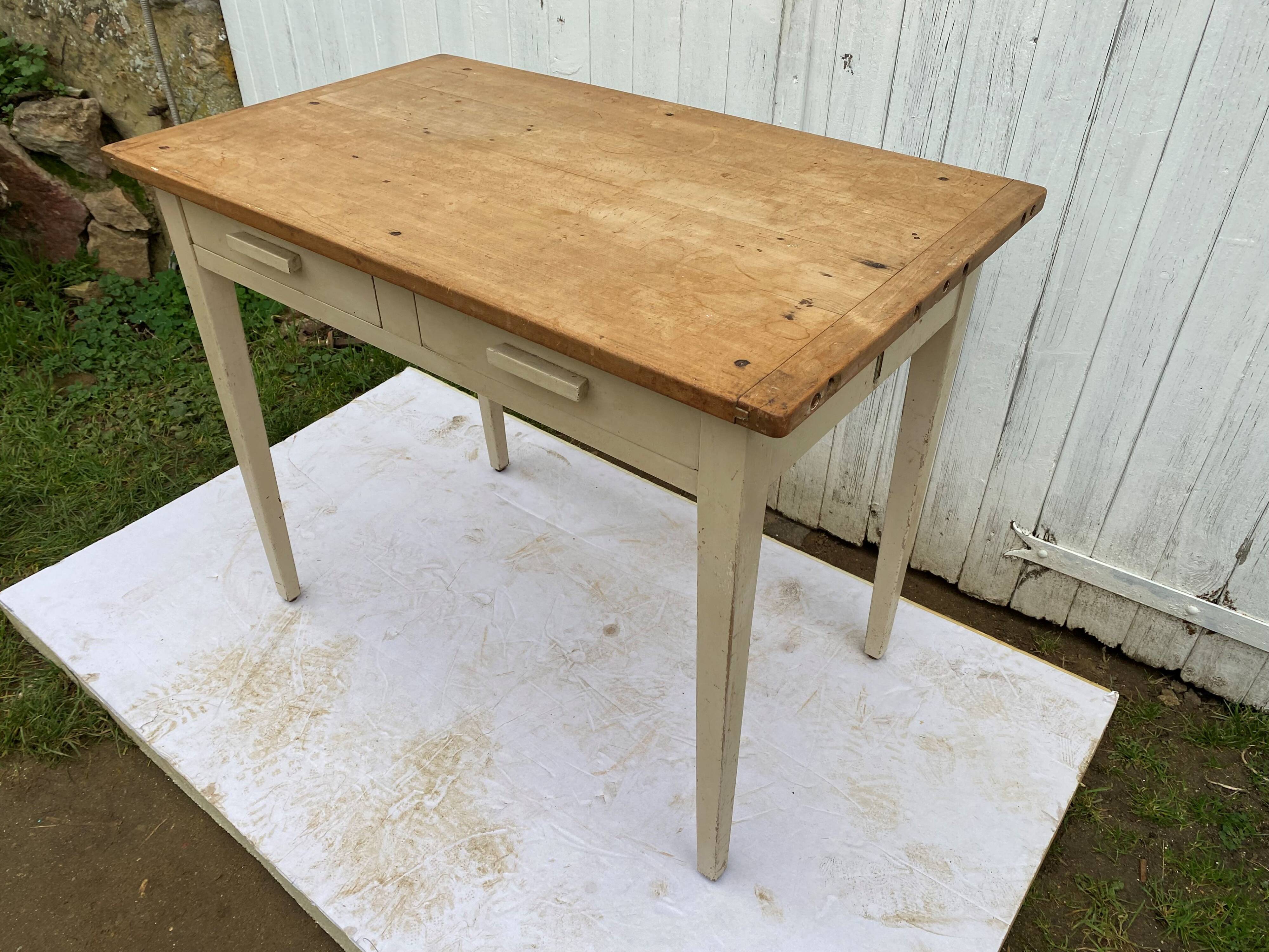 2 drawer solid wood desk 1950