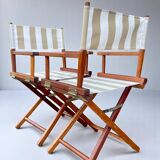 Pair of folding director's chairs